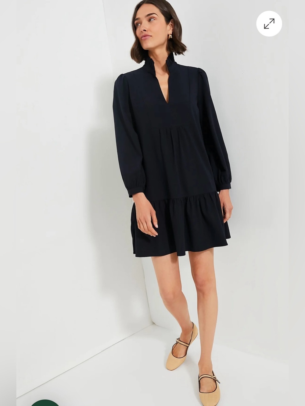 Tuckernuck crepe Palmerston dress in dark navy